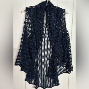 Elegant Navy Blue Women’s Knit Vest